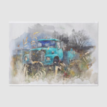 Jours passés, Camion de ramassage Vintage, Turquoi