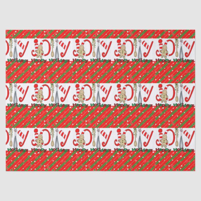 Papier Mousseline Joyeuses fêtes Joyeux Noël Tissu Papier (Recto)