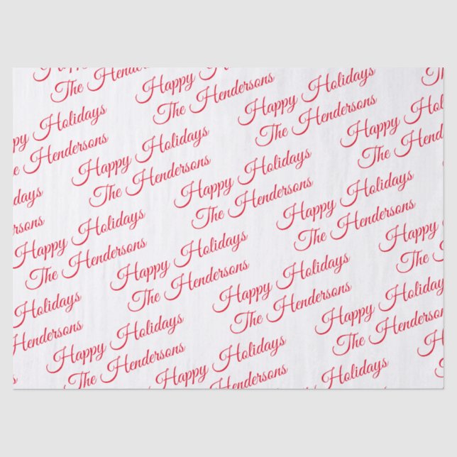 Papier Mousseline Joyeuses Fêtes Personnalisées (Recto)