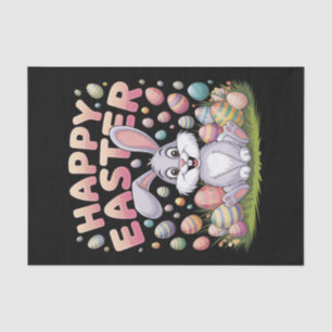 Papier Mousseline Joyeuses Pâques 2025  Œufs Lapin Mignon