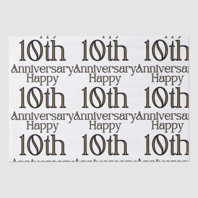 Papier Mousseline Joyeux 10e anniversaire (Recto)
