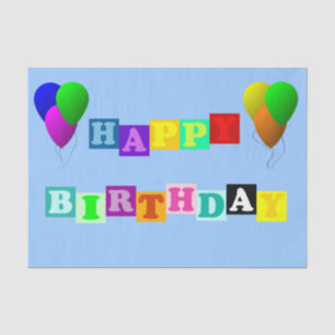 Papier Mousseline Joyeux anniversaire avec des ballons par Shirley T