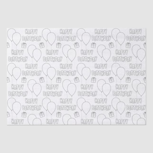 Papier Mousseline Joyeux anniversaire avec un Arrière - plan blanc d (Recto)