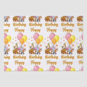 Papier Mousseline Joyeux Anniversaire de la collection d'animaux pap