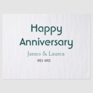 Papier Mousseline Joyeux anniversaire de mariage nom date année simp