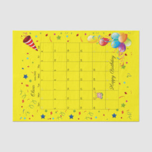 Papier Mousseline Joyeux anniversaire Juin 2022 Tissue Paper
