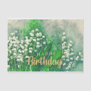 Papier Mousseline Joyeux Anniversaire Lily des Fleurs de Vallée