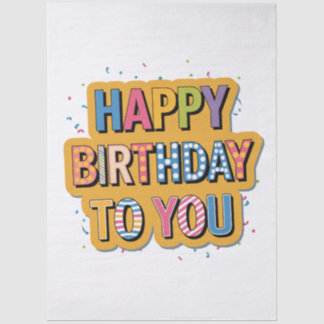 Papier Mousseline Joyeux Anniversaire Motif