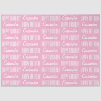 Papier Mousseline Joyeux Anniversaire Nom Pink Tissue Papier