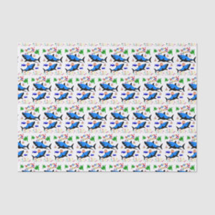 Papier Mousseline Joyeux Anniversaire Papier Tissu Requin