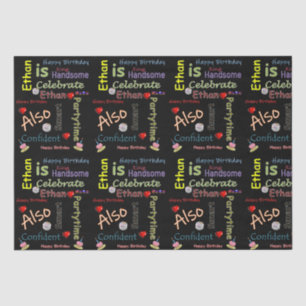 Papier Mousseline Joyeux Anniversaire Tissu Papier Ethan