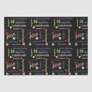 Papier Mousseline Joyeux anniversaire Tissu papier fille