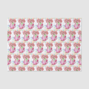 Papier Mousseline Joyeux Anniversaire Tissu Papier Pink Pig