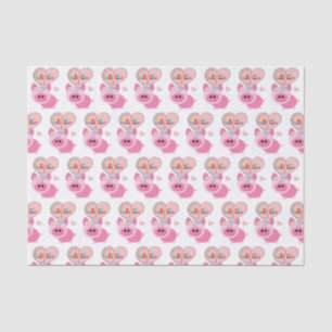 Papier Mousseline Joyeux Anniversaire Tissu Papier Pink Pig