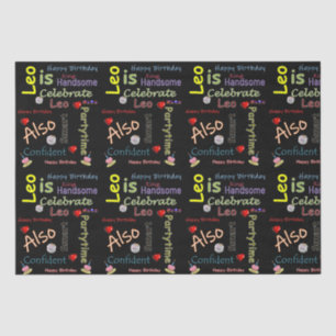 Papier Mousseline Joyeux Anniversaire Tissue Paper Leo