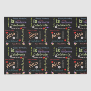 Papier Mousseline Joyeux anniversaire Tissue Paper Père en droit