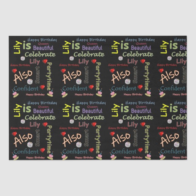 Papier Mousseline Joyeux Anniversaire Tissue Papier Lily (Recto)