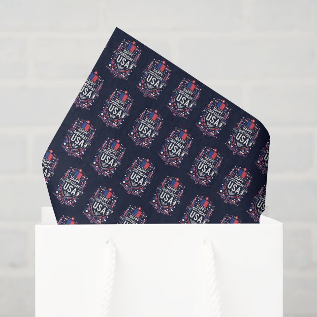 Papier Mousseline Joyeux anniversaire USA 250 (Sac cadeau)