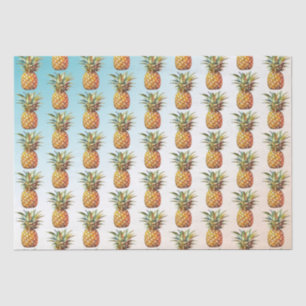 Papier Mousseline Joyeux Aqua Pineapples à la crème tropicale