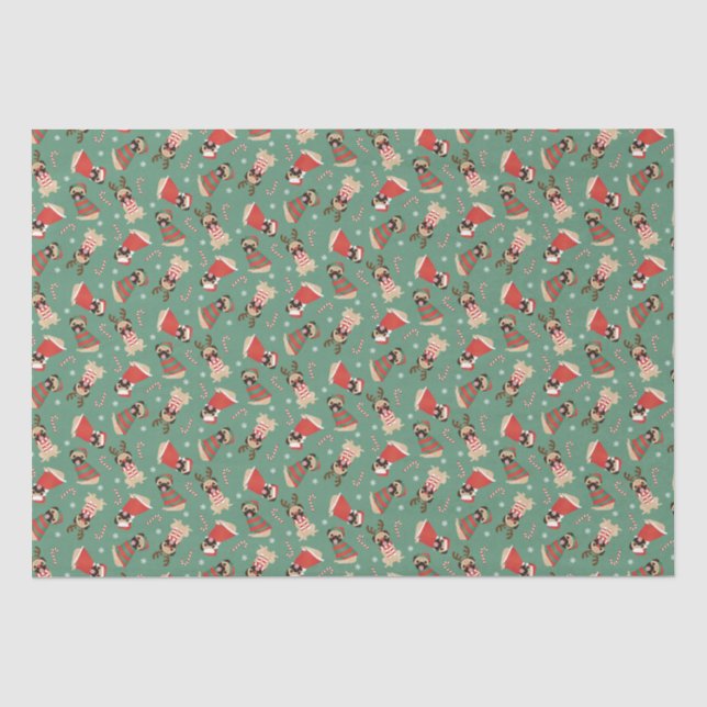 Papier Mousseline Joyeux Chiens de Carlin Woofmas (Recto)