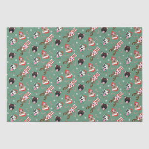 Papier Mousseline Joyeux Chiens taureaux de marque de Noël