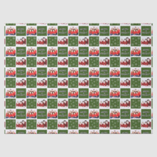 Papier Mousseline Joyeux et brillant Noël Snowflake Photo Green