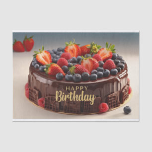Papier Mousseline Joyeux gâteau au chocolat d'anniversaire