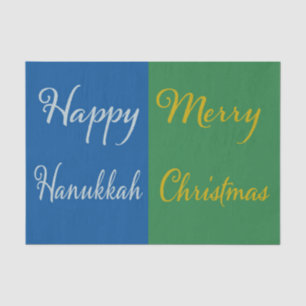 Papier Mousseline Joyeux Hanukkah Joyeux Noël Double Vacances