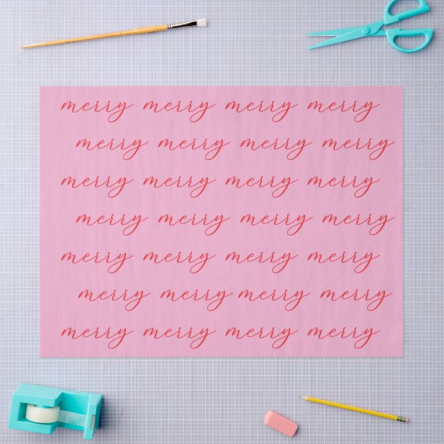 Papier Mousseline Joyeux Joyeux Jeu élégant Script Noël (Artisanat)