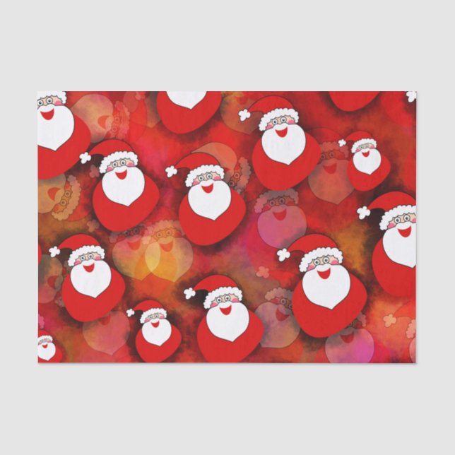 Papier Mousseline Joyeux Motif du Père Noël (Recto)