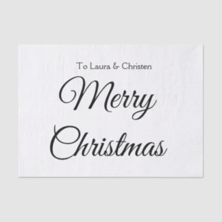 Papier Mousseline Joyeux Noël ajouter le nom texte personnalisé cade