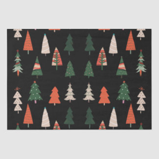 Papier Mousseline Joyeux Noël arbres Festive