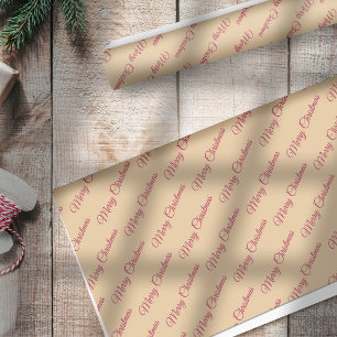 Papier Mousseline Joyeux Noël Baies de houx rouges sur fond doré