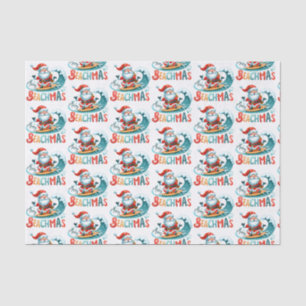 Papier Mousseline Joyeux Noël Beachmas En Juillet Design Rétro
