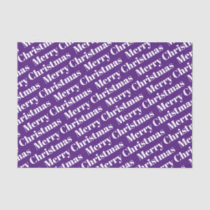 Papier Mousseline Joyeux Noël blanc en vacances violette