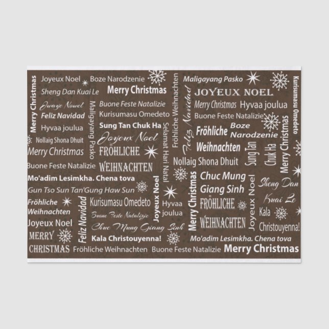 Papier Mousseline Joyeux Noël dans d'autres langues (Recto)