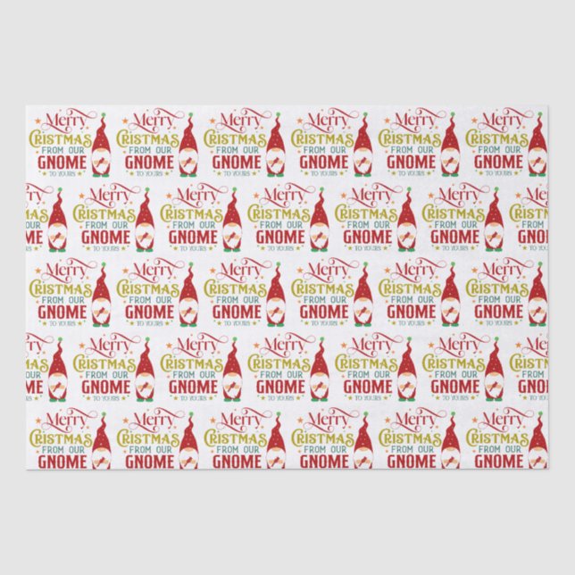 Papier Mousseline Joyeux Noël De Notre Gnome À Votre (Recto)