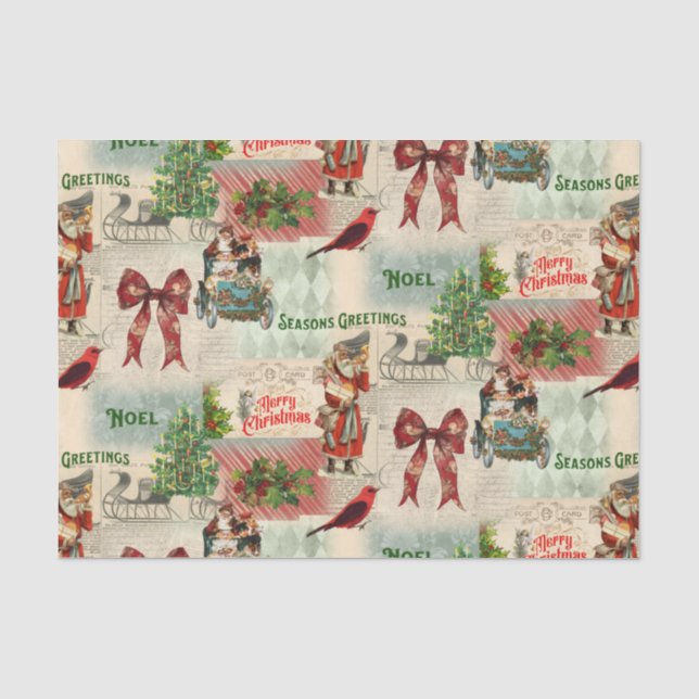 Papier Mousseline Joyeux Noël et Joyeuses Fêtes (Recto)