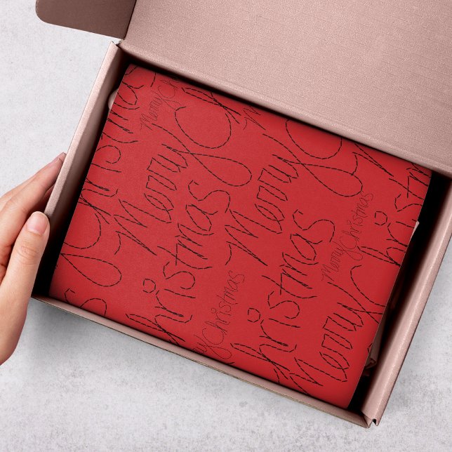 Papier Mousseline Joyeux Noël moderne Typographie Script (Créateur téléchargé)