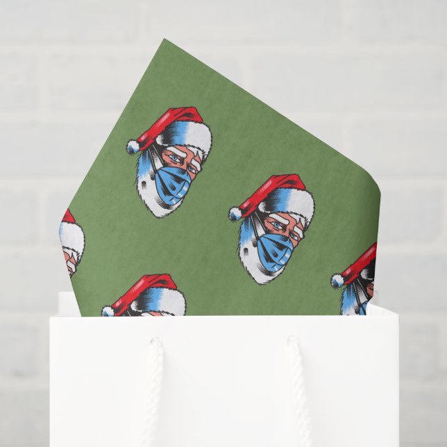 Papier Mousseline Joyeux Noël Père Noël Masque Visage (Sac cadeau)