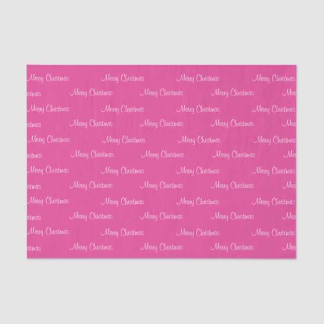 Papier Mousseline Joyeux Noël rose (Recto)