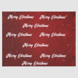 Papier Mousseline Joyeux Noël Rouge Cramoisi Élégant