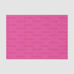Papier Mousseline Joyeux Noël rouge sur rose