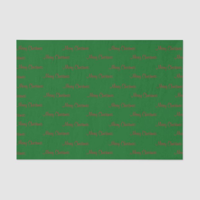 Papier Mousseline Joyeux Noël vert (Recto)