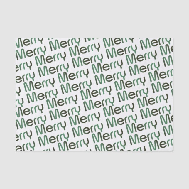 Papier Mousseline Joyeux Noël Vert Gradient Texte de vacances Tissu (Recto)