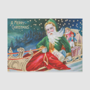Papier Mousseline Joyeux Noël Vintage Père Noël Enfants
