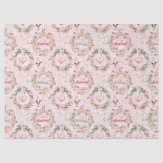 Papier Mousseline Joyeux Nutcracker rose Vacances Beaux message pers