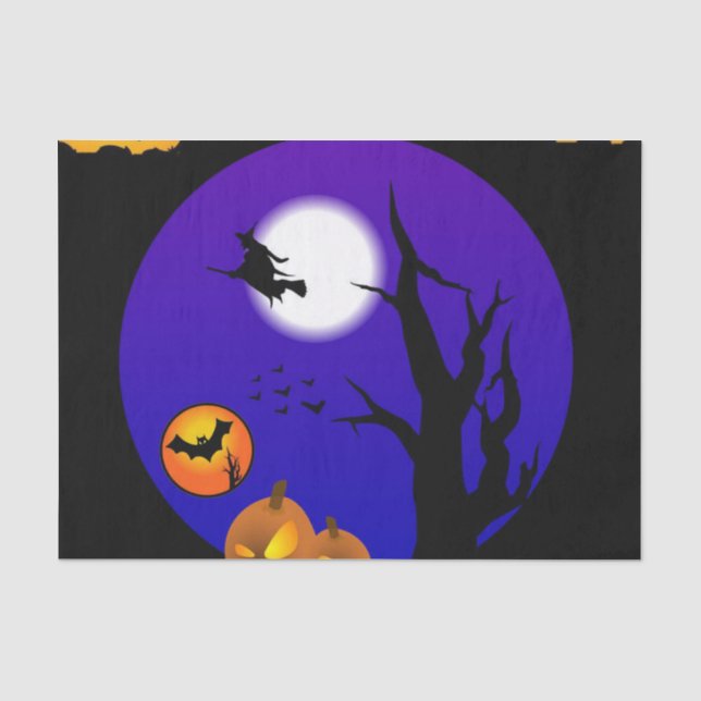 Papier Mousseline Joyeux papier de tissus Halloween (Recto)