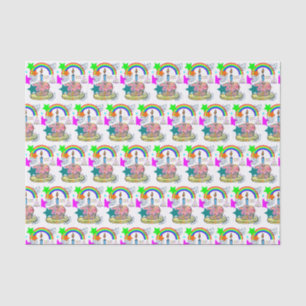 Papier Mousseline Joyeux papier Tissu Anniversaire Arc en ciel
