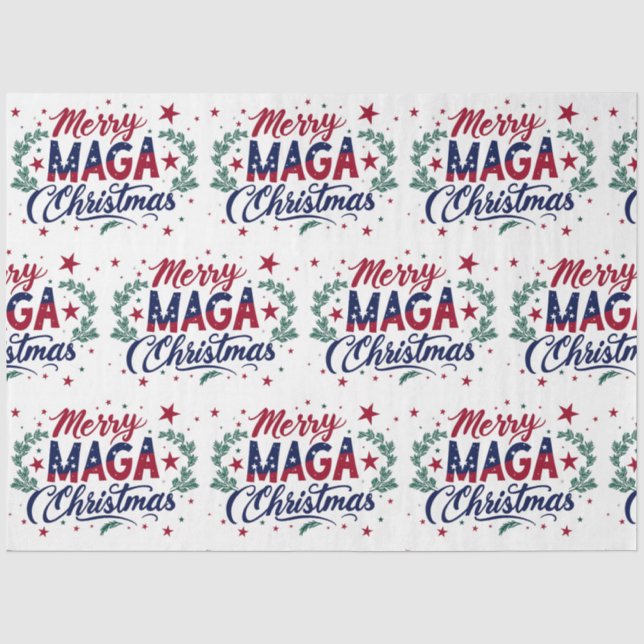 Papier Mousseline Joyeux Papier Tissu de Noël Maga (Recto)